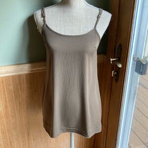 American Apparel army green long cami top